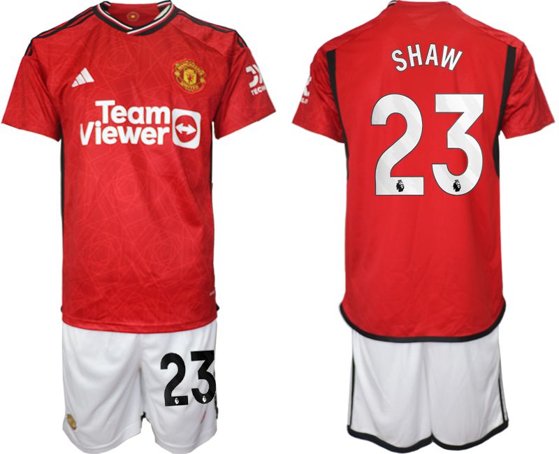 Men 2023-2024 Club Manchester United home red 23 Soccer Jersey